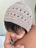 NEW! Baby Toddler Crocheted Bonnet Hat - Ash