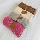 Organic Knit Baby Blanket - Pewter (Moss Stitch)