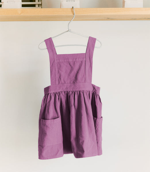 Retro Pinafore Apron Dress - Plum Cheengoo Retro Pinafore Apron Dress - Plum Cheengoo