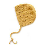 NEW! Baby Toddler Crocheted Bonnet Hat - Mustard