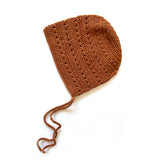 NEW! Baby Toddler Crocheted Bonnet Hat - Terracotta