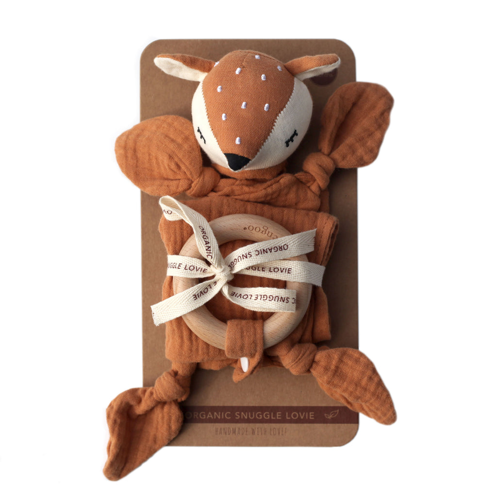 Organic Security lovey Blanket Fawn