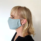 Adult Reusable Cotton Face Mask with filter pocket - Sage