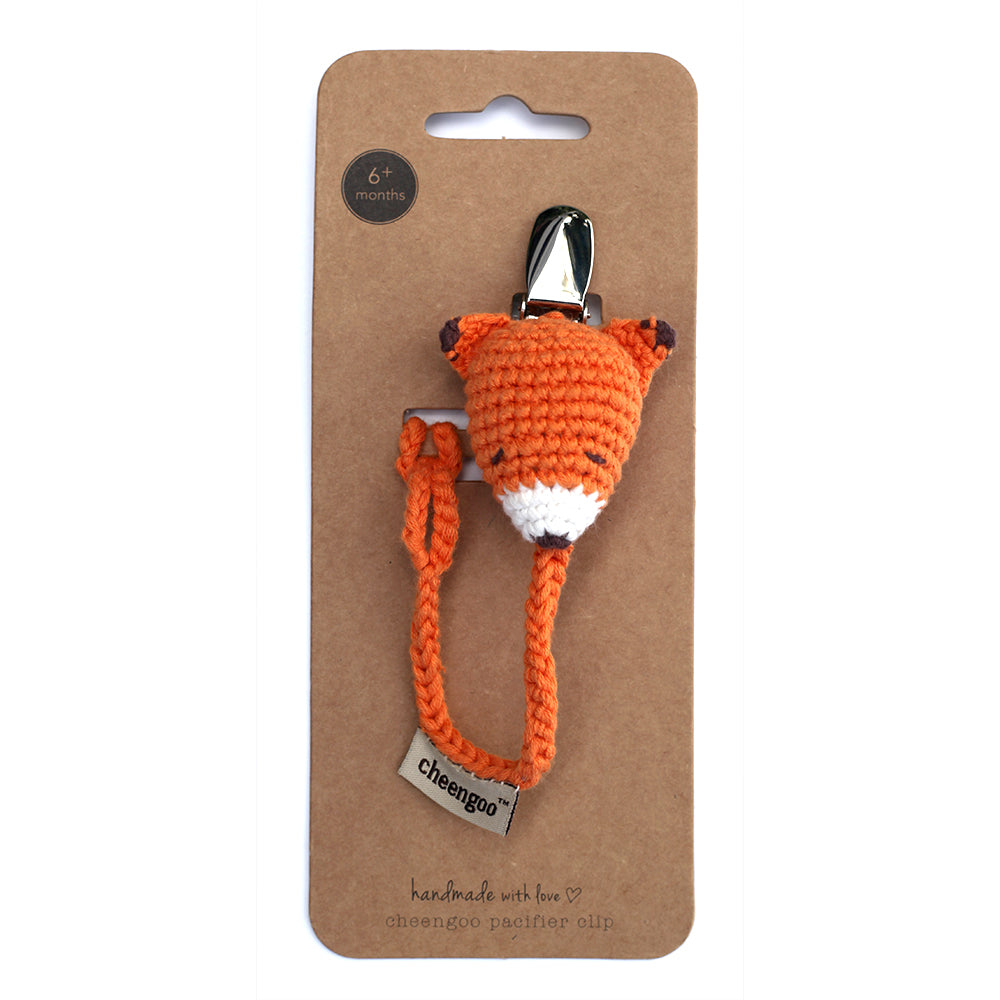 Fox pacifier clip