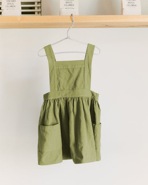 NEW! Pinafore Apron Dress - Moss