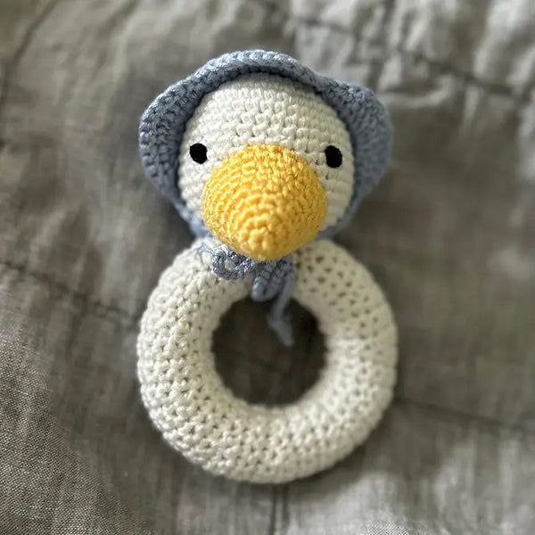 Mother Goose Ring Hand Crocheted Rattle
