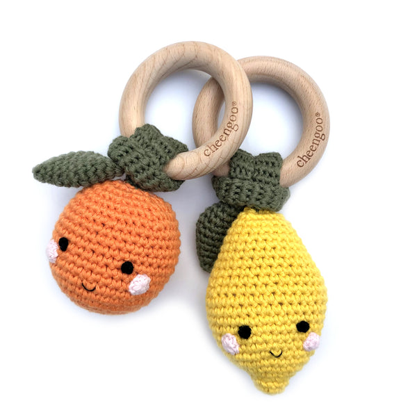 Orange Teething Rattle – Cheengoo