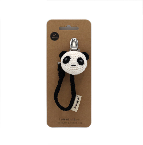 Panda pacifier clip