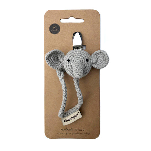 Elephant pacifier clip