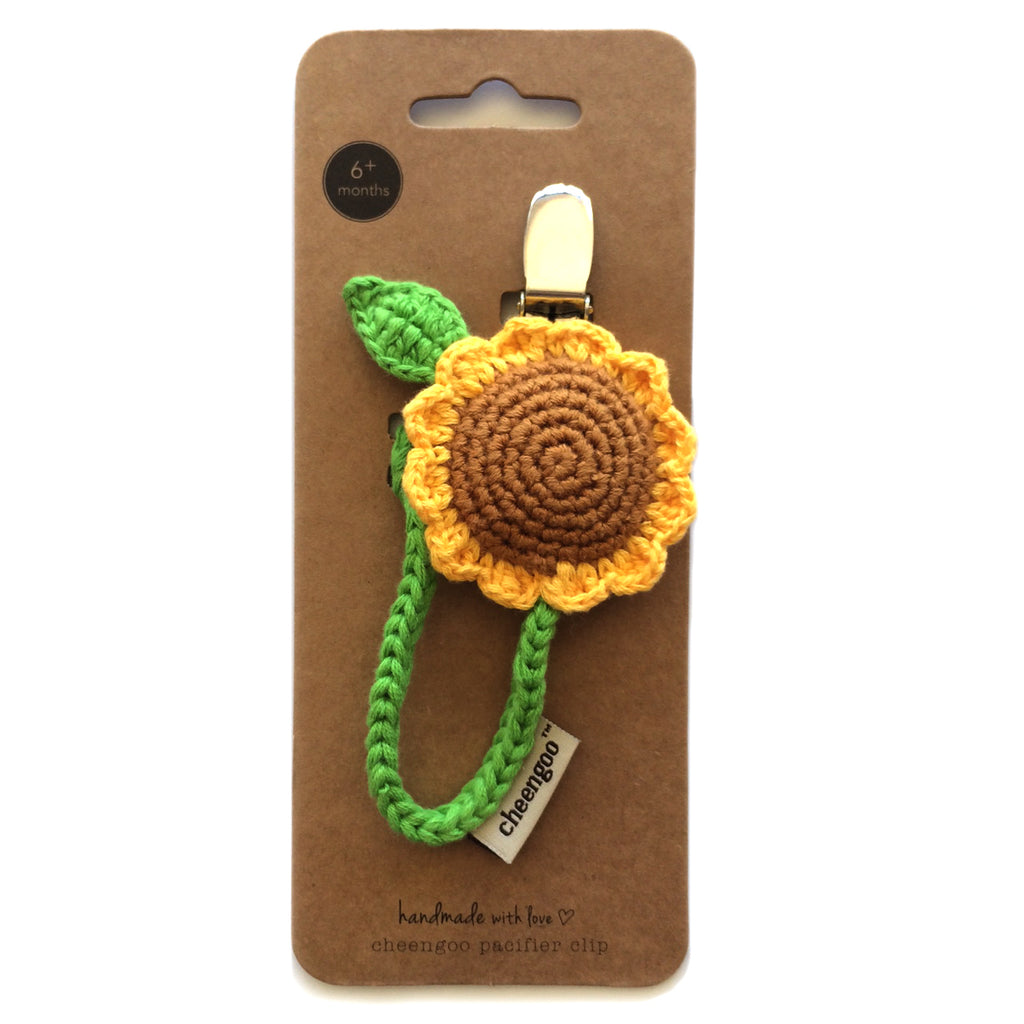 Sunflower pacifier clip