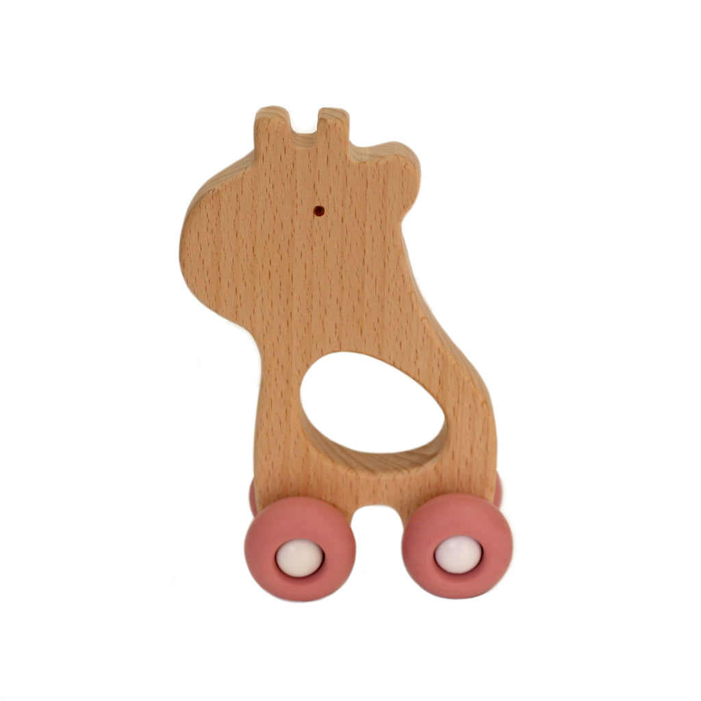 Wooden Teething Push Toy - Giraffe
