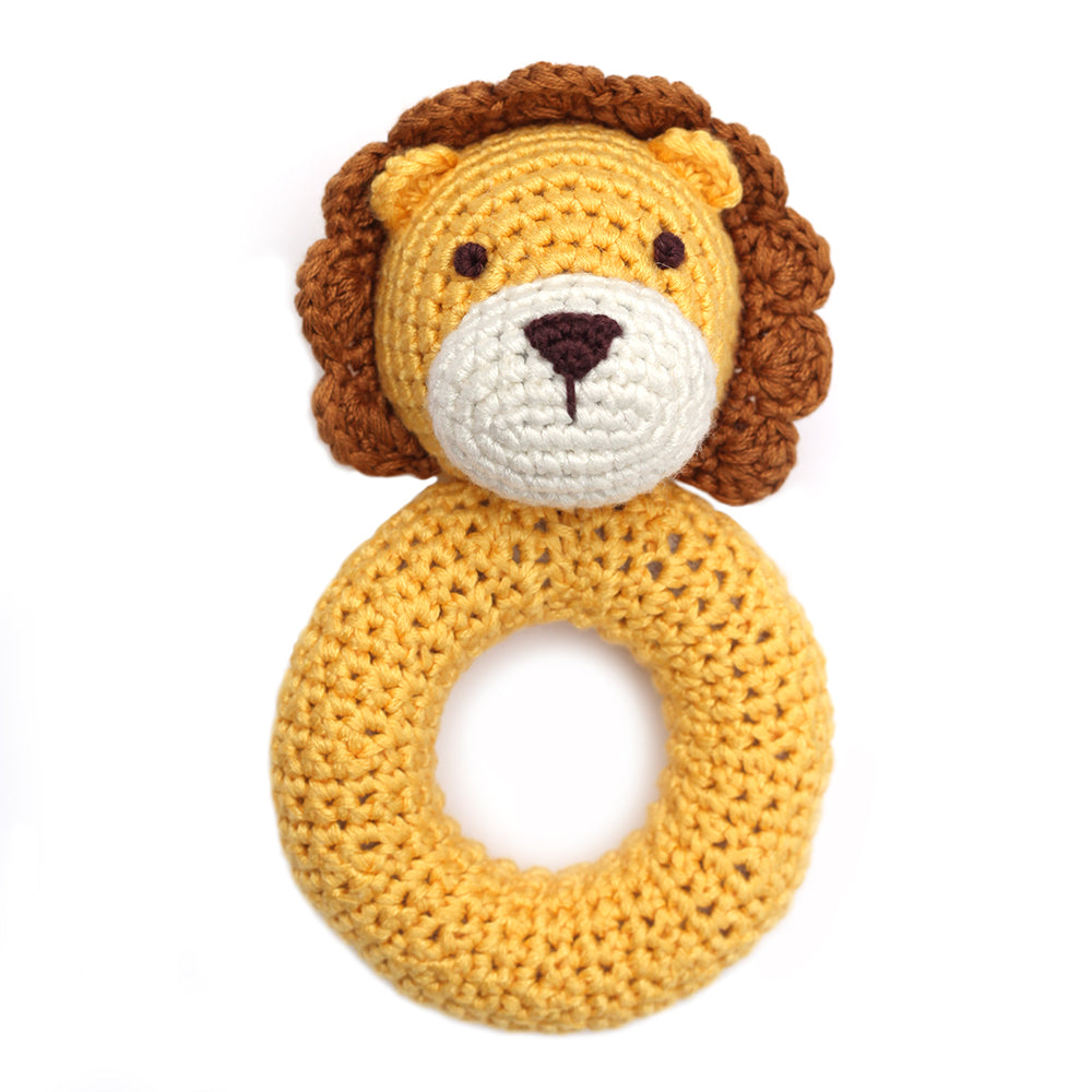 Lion Ring Crocheted Rattle