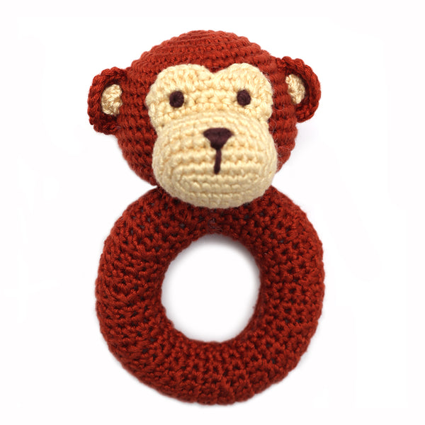 Monkey Ring Crocheted Rattle